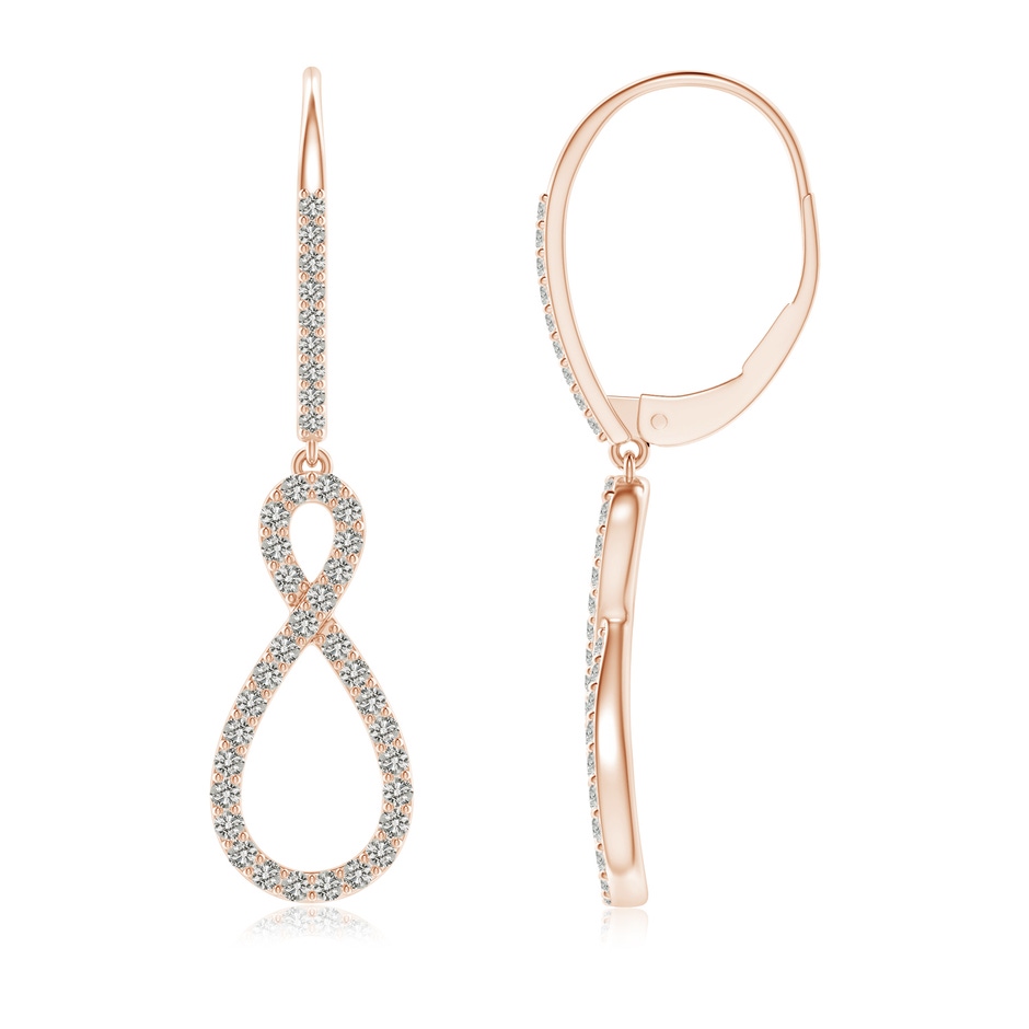 1.3mm KI3 Diamond Infinity Twist Drop Earrings in Rose Gold 