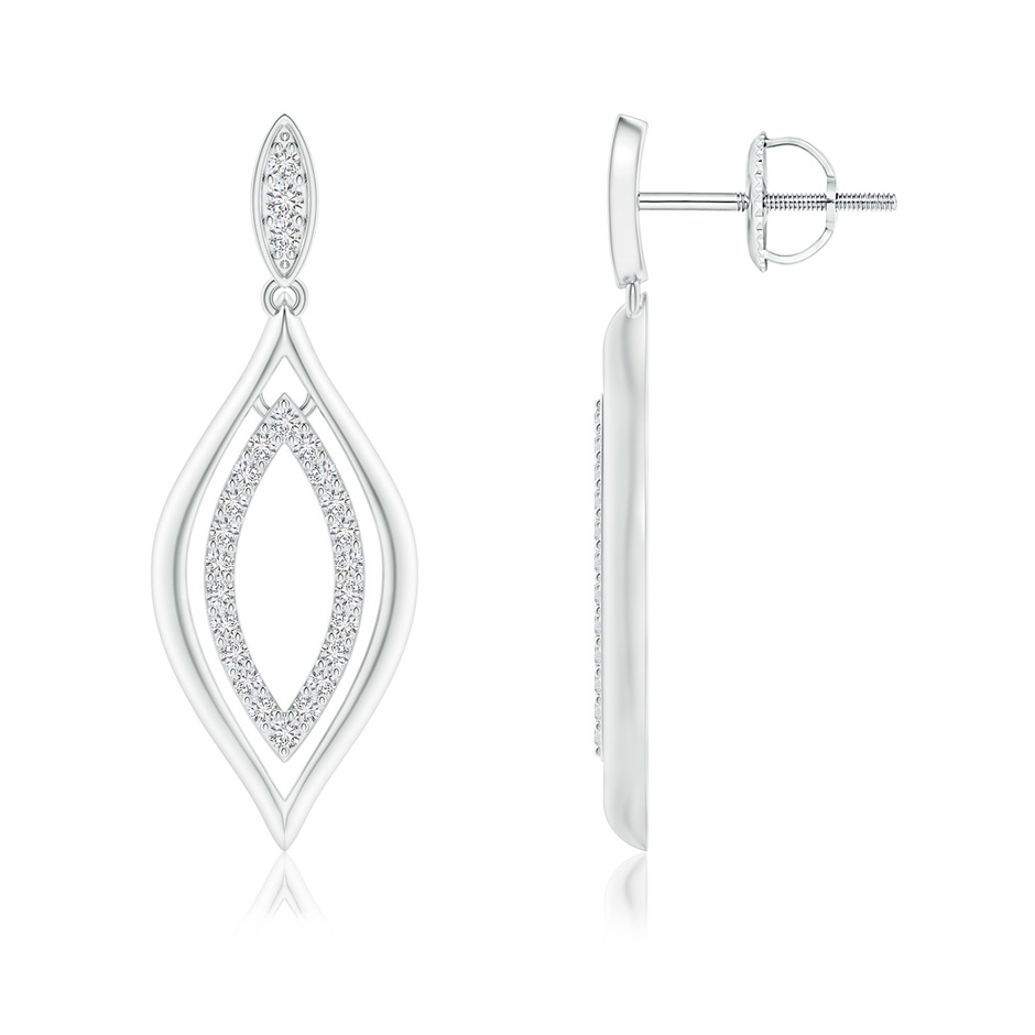 1.3mm HSI2 Diamond Marquise Drop Earrings in White Gold 