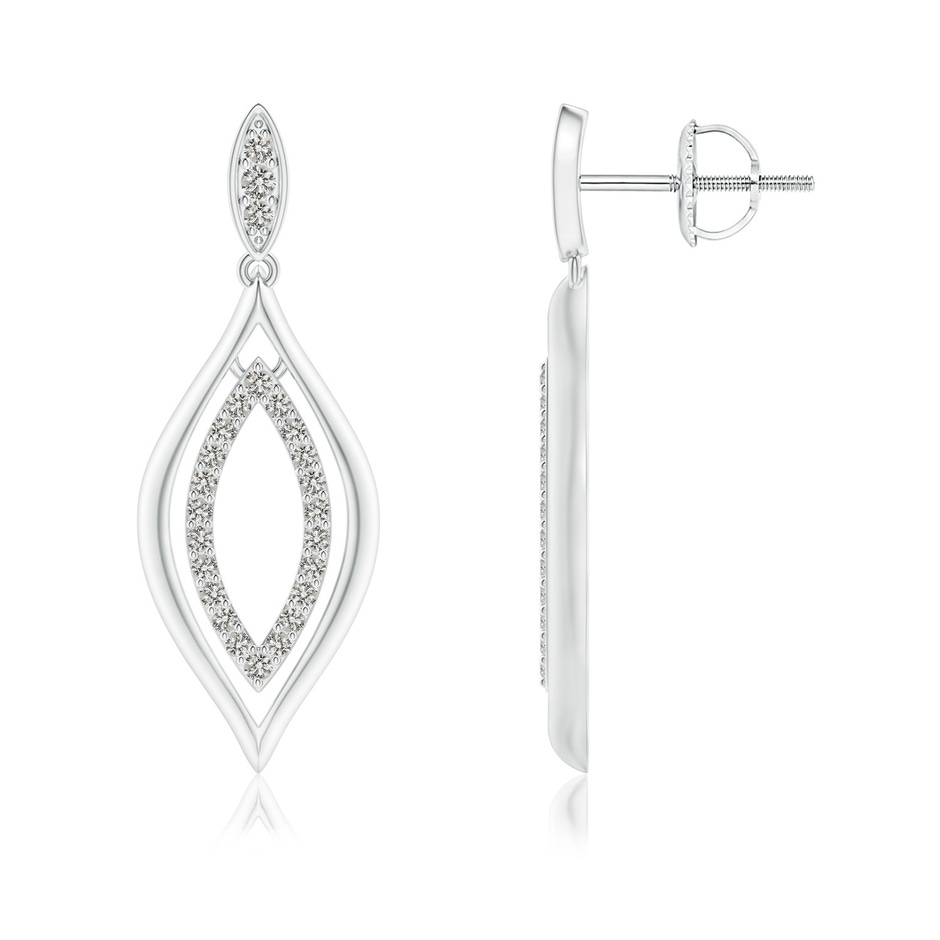 1.3mm KI3 Diamond Marquise Drop Earrings in White Gold 