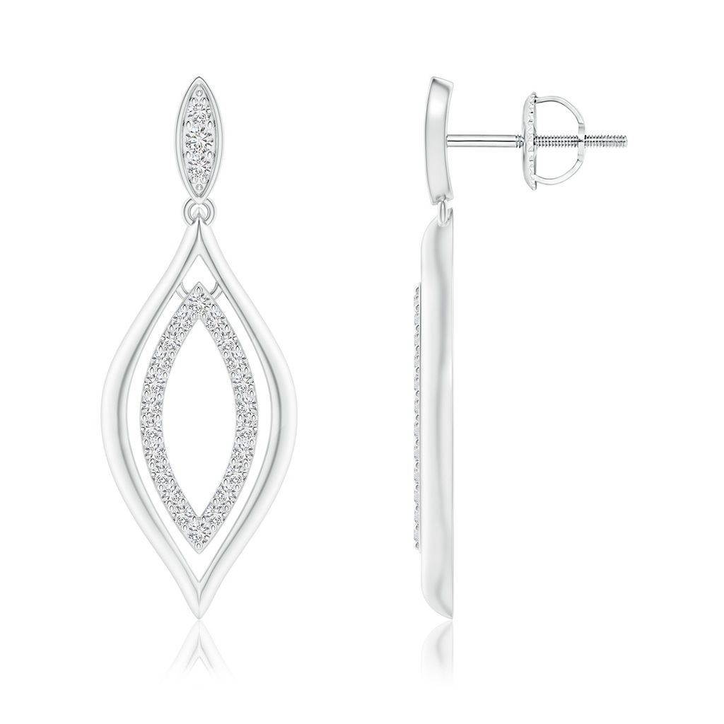 1.45mm HSI2 Diamond Marquise Drop Earrings in White Gold 