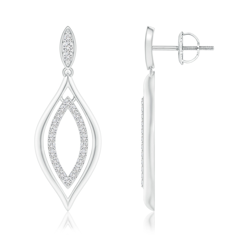 1.45mm HSI2 Diamond Marquise Drop Earrings in White Gold