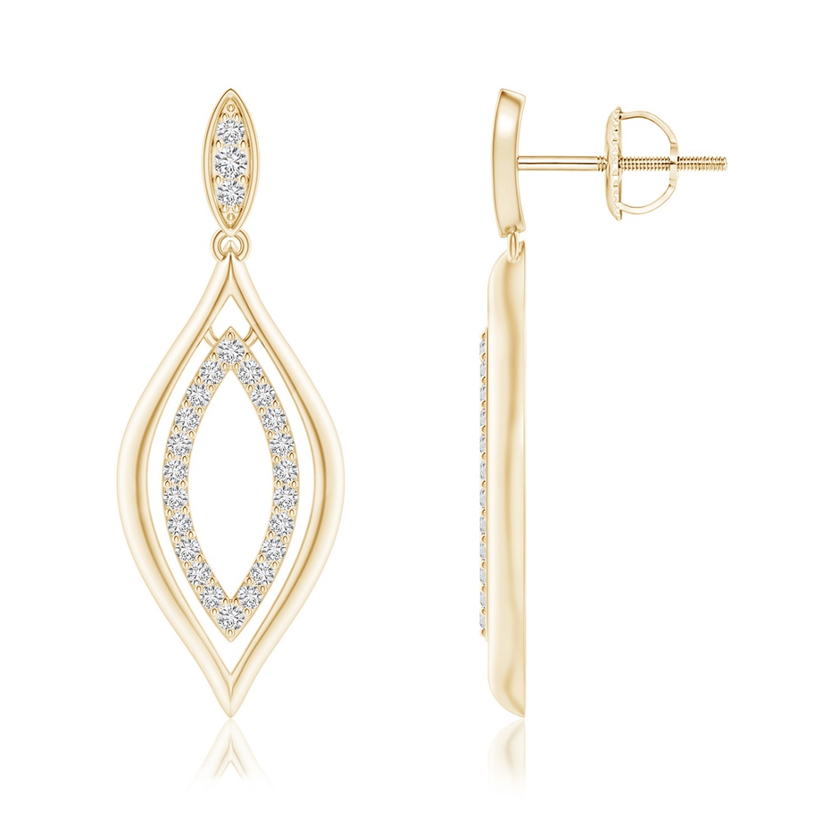 1.45mm HSI2 Diamond Marquise Drop Earrings in Yellow Gold 