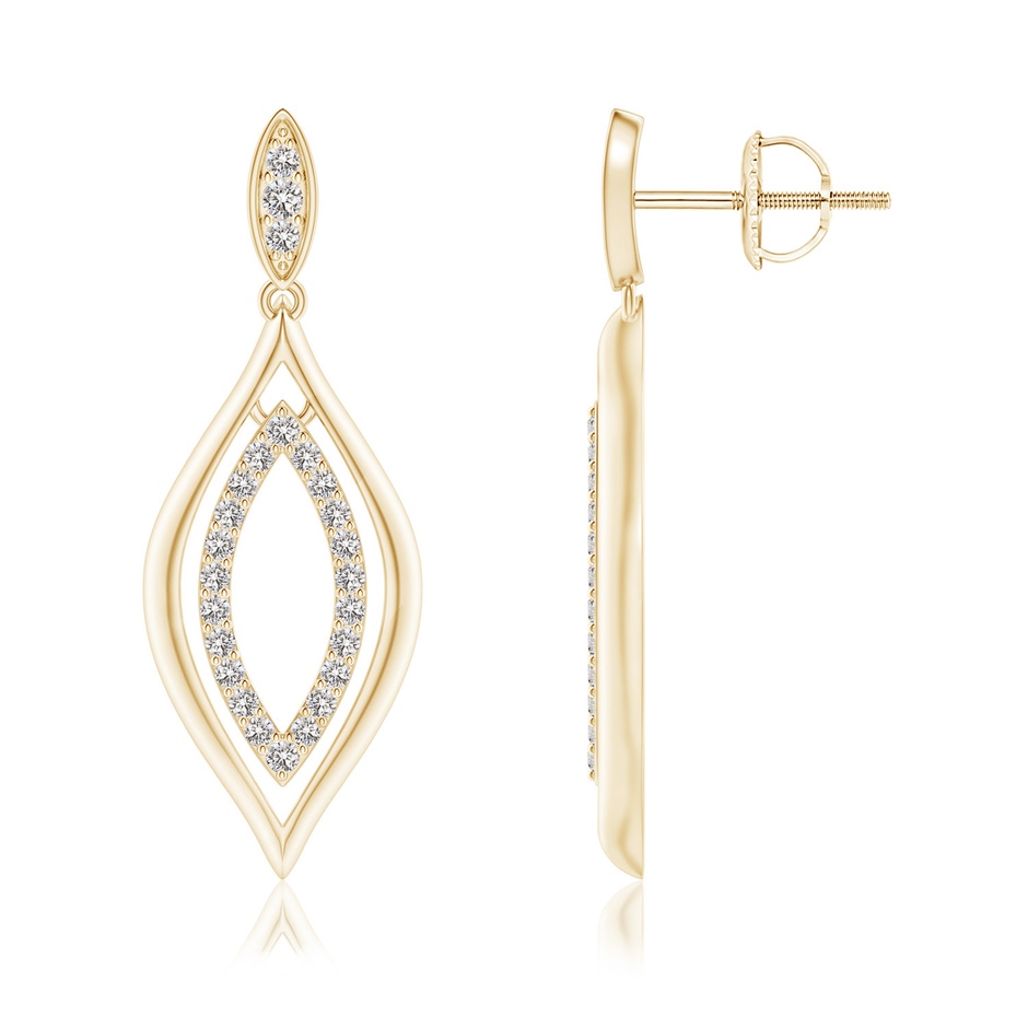 1.45mm IJI1I2 Diamond Marquise Drop Earrings in Yellow Gold 