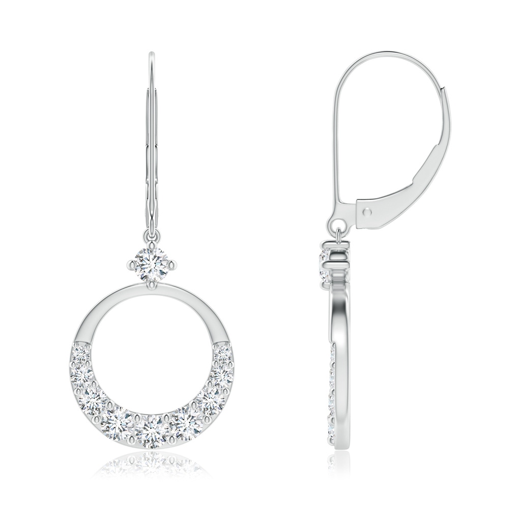 2.2mm GVS2 Graduated Diamond Round Drop Earrings in White Gold