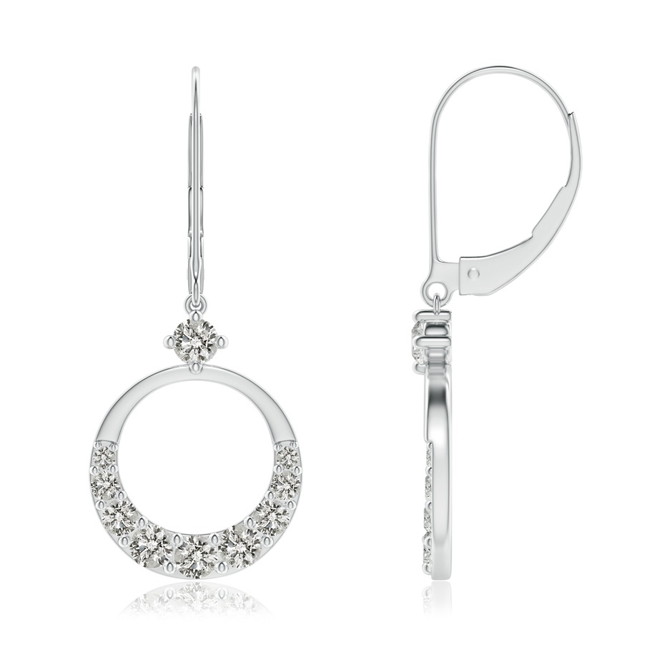 2.2mm KI3 Graduated Diamond Round Drop Earrings in White Gold 
