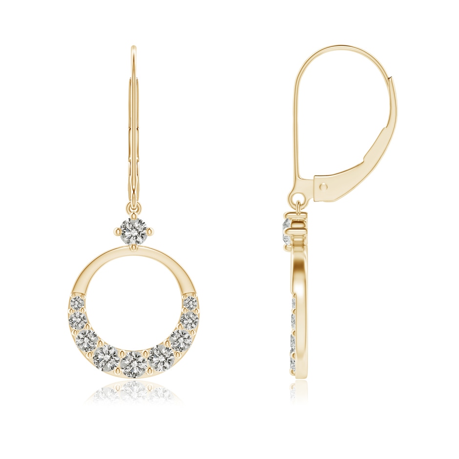 2mm KI3 Graduated Diamond Round Drop Earrings in Yellow Gold 