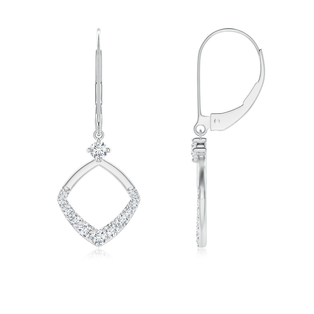 1.9mm GVS2 Prong-Set Diamond Rhombus Drop Earrings in P950 Platinum