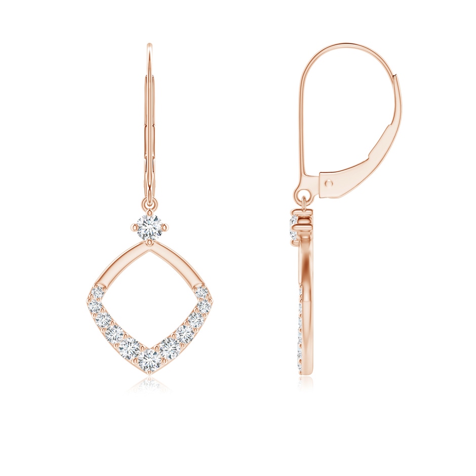 1.9mm GVS2 Prong-Set Diamond Rhombus Drop Earrings in Rose Gold 