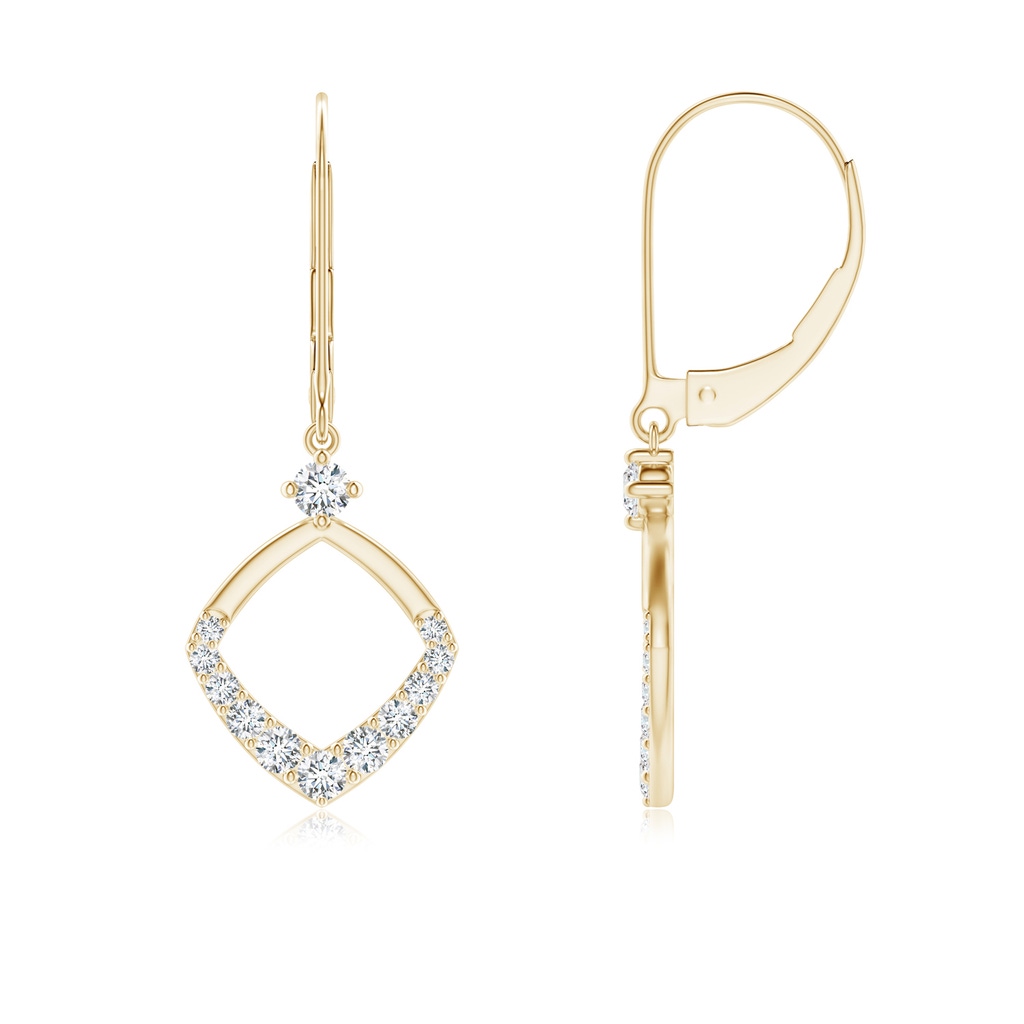 1.9mm GVS2 Prong-Set Diamond Rhombus Drop Earrings in Yellow Gold