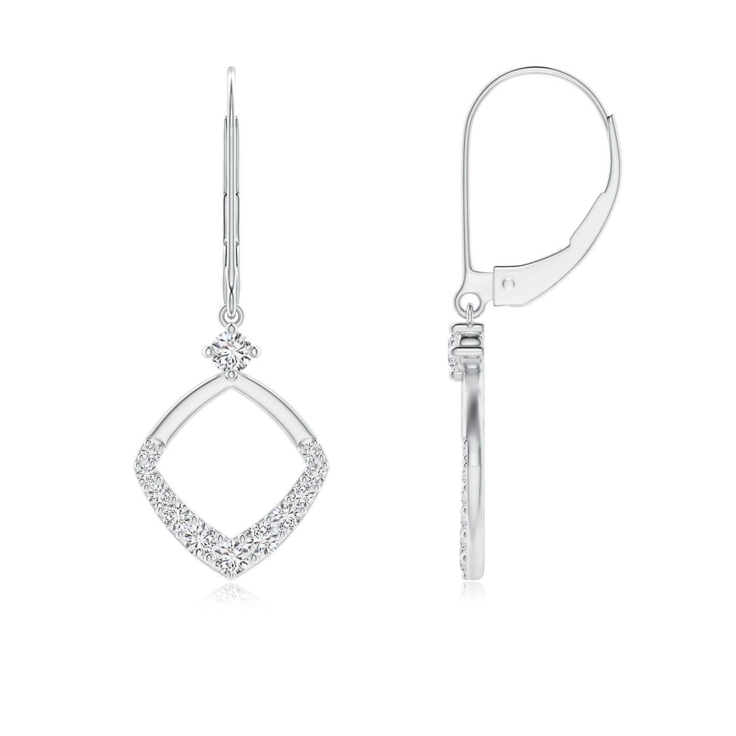 1.9mm HSI2 Prong-Set Diamond Rhombus Drop Earrings in P950 Platinum