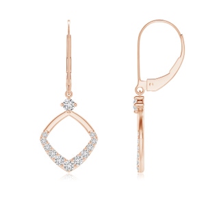 1.9mm HSI2 Prong-Set Diamond Rhombus Drop Earrings in Rose Gold