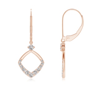 1.9mm IJI1I2 Prong-Set Diamond Rhombus Drop Earrings in Rose Gold
