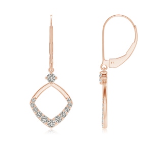 1.9mm KI3 Prong-Set Diamond Rhombus Drop Earrings in Rose Gold