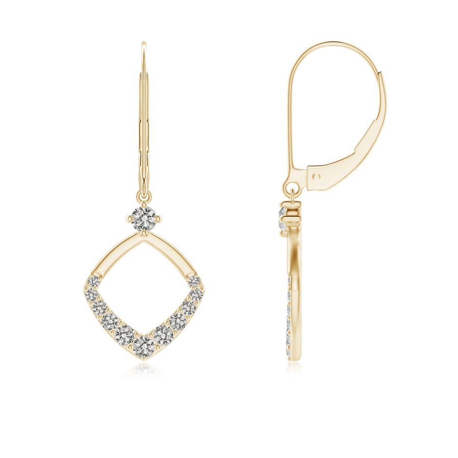 1.9mm KI3 Prong-Set Diamond Rhombus Drop Earrings in Yellow Gold 