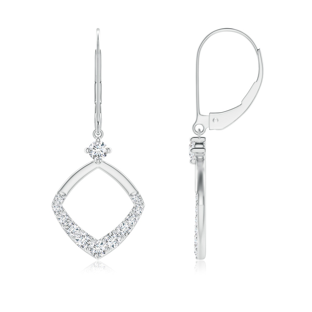 2.1mm GVS2 Prong-Set Diamond Rhombus Drop Earrings in P950 Platinum