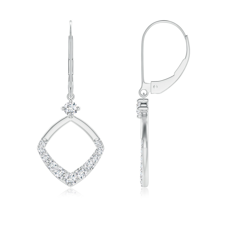 2.1mm GVS2 Prong-Set Diamond Rhombus Drop Earrings in P950 Platinum 