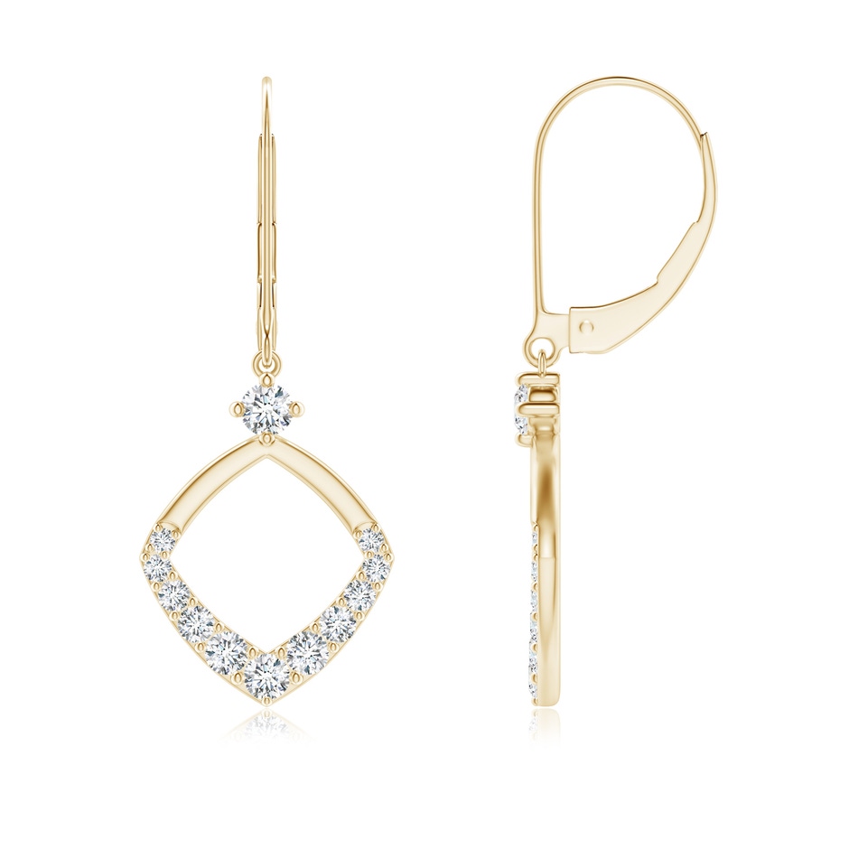 2.1mm GVS2 Prong-Set Diamond Rhombus Drop Earrings in Yellow Gold 