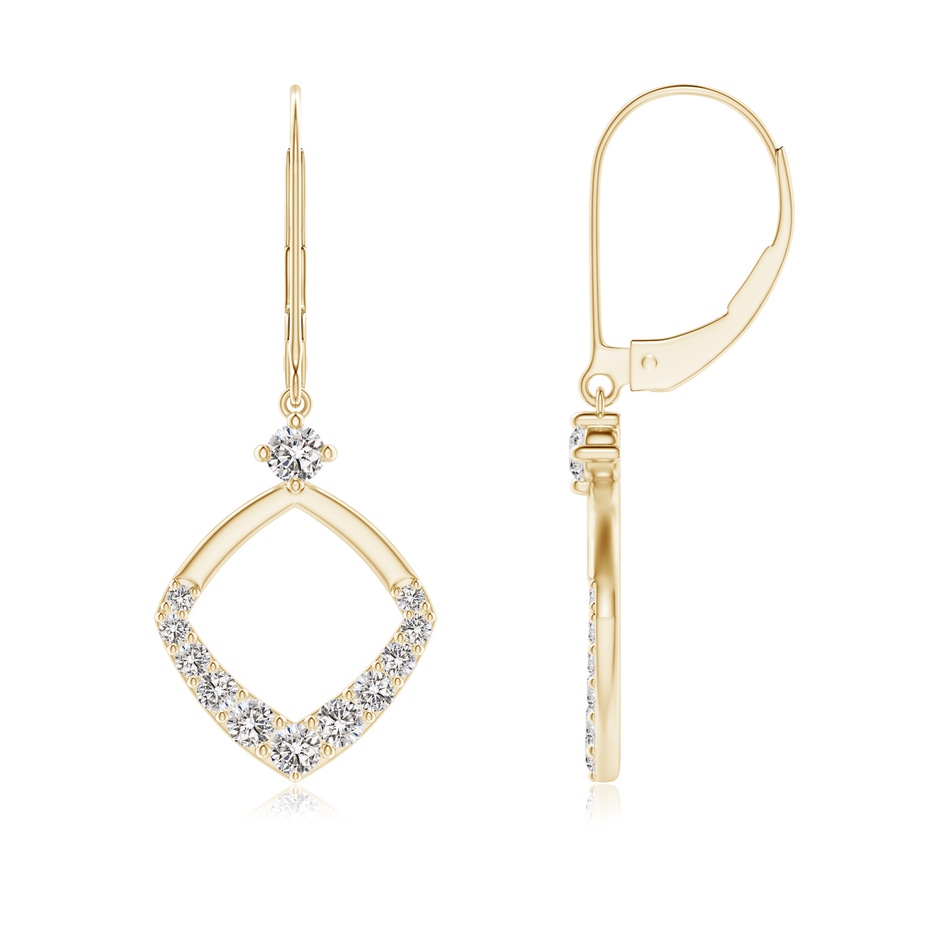 2.1mm IJI1I2 Prong-Set Diamond Rhombus Drop Earrings in Yellow Gold 