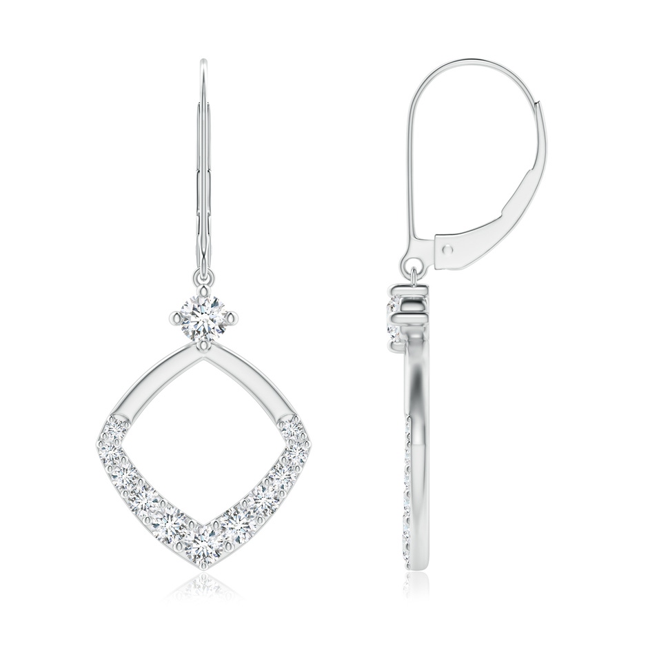 2.3mm GVS2 Prong-Set Diamond Rhombus Drop Earrings in White Gold 