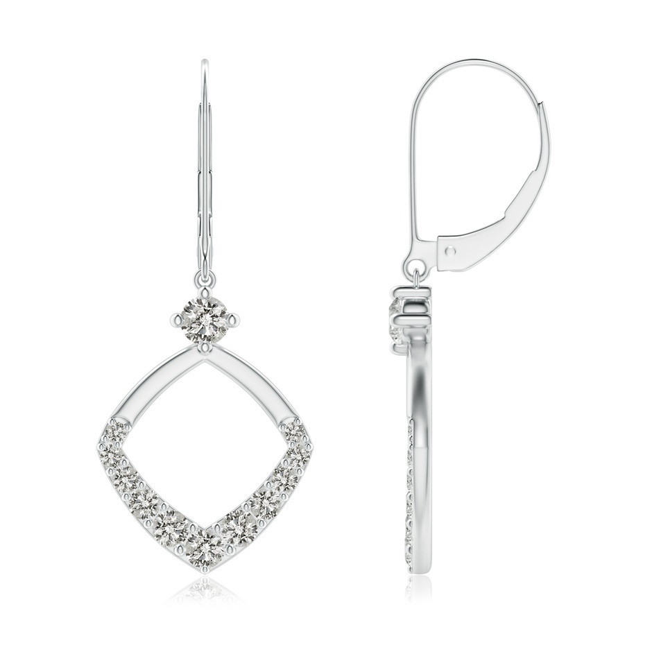 2.3mm KI3 Prong-Set Diamond Rhombus Drop Earrings in White Gold 