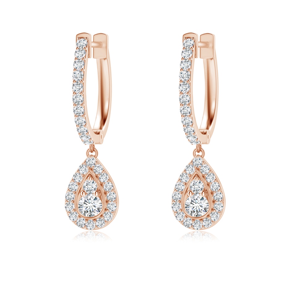 2.2mm GVS2 Diamond Teardrop Hoop Earrings in 9K Rose Gold 