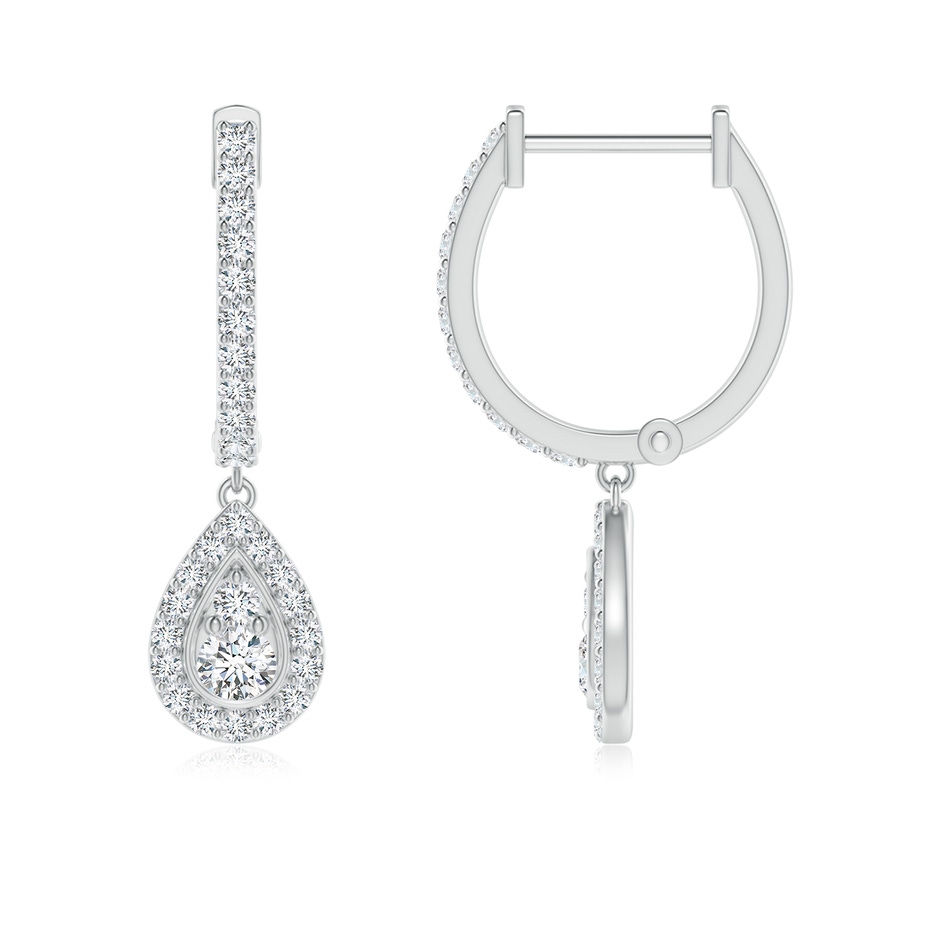 2.2mm GVS2 Diamond Teardrop Hoop Earrings in P950 Platinum side 199