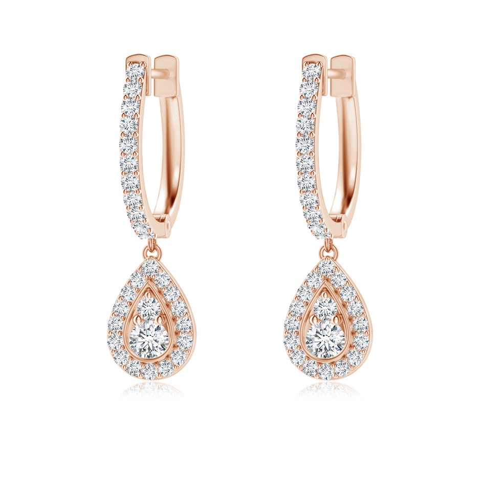 2.2mm GVS2 Diamond Teardrop Hoop Earrings in Rose Gold 