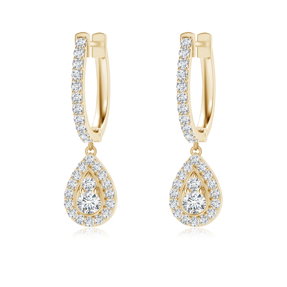 2.2mm GVS2 Diamond Teardrop Hoop Earrings in Yellow Gold 