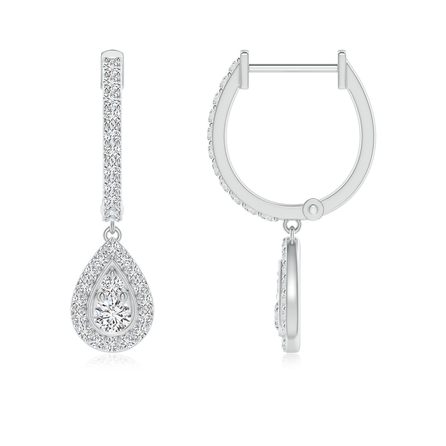 2.2mm HSI2 Diamond Teardrop Hoop Earrings in P950 Platinum
