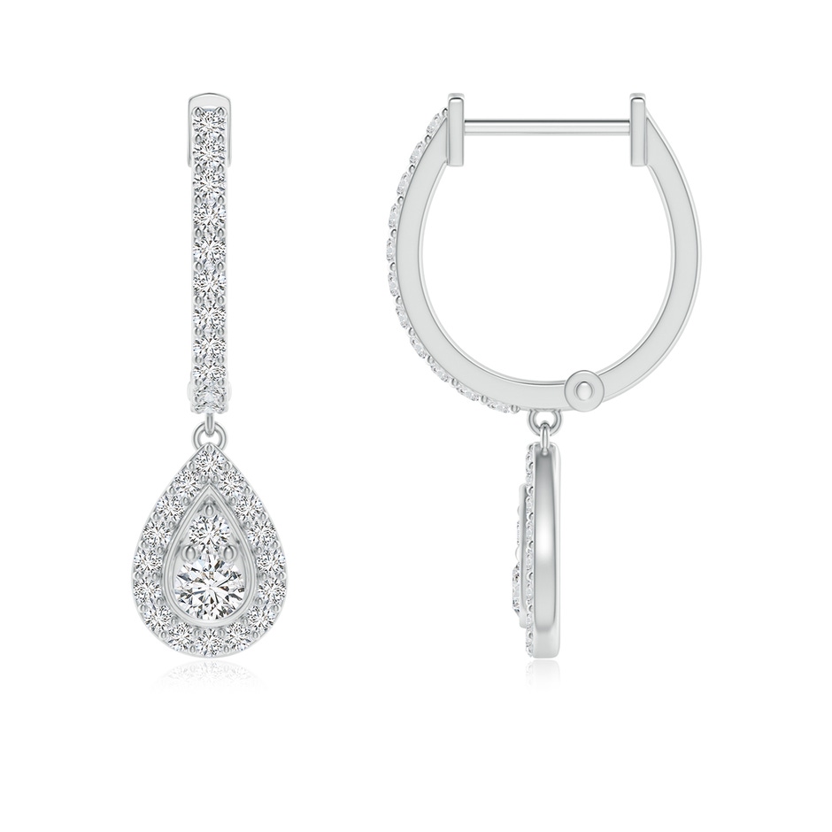 2.2mm HSI2 Diamond Teardrop Hoop Earrings in White Gold side 199