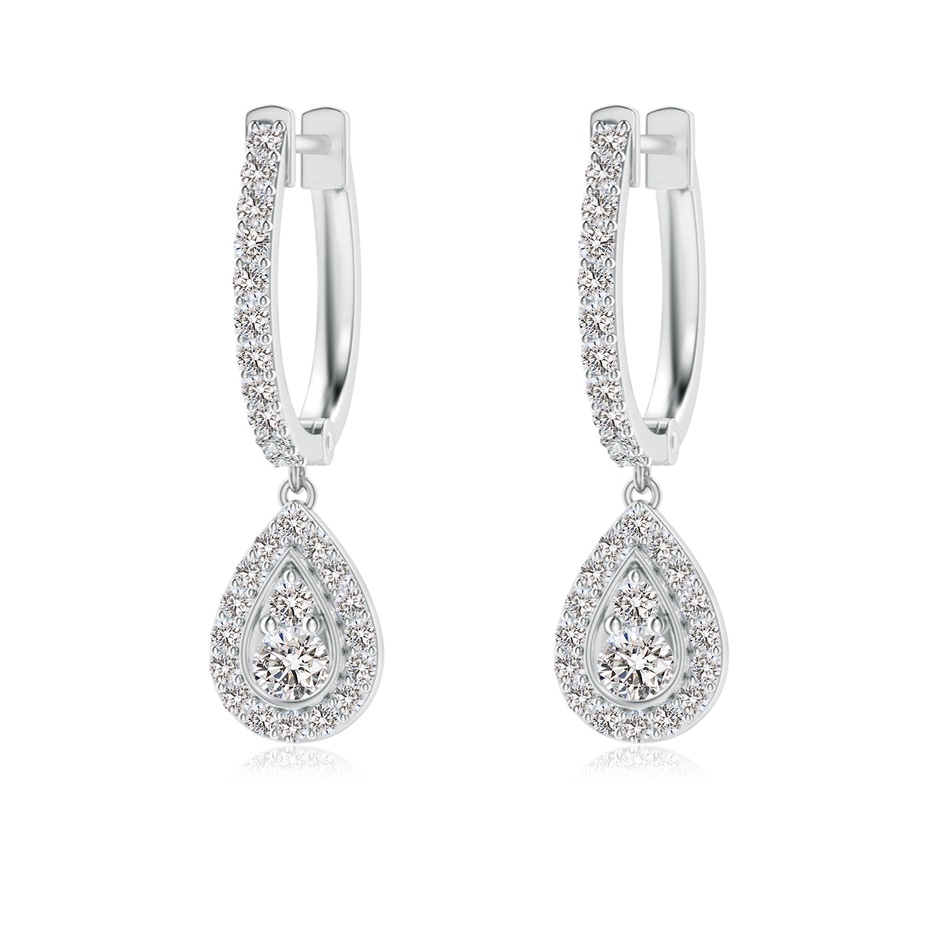 2.2mm IJI1I2 Diamond Teardrop Hoop Earrings in P950 Platinum 