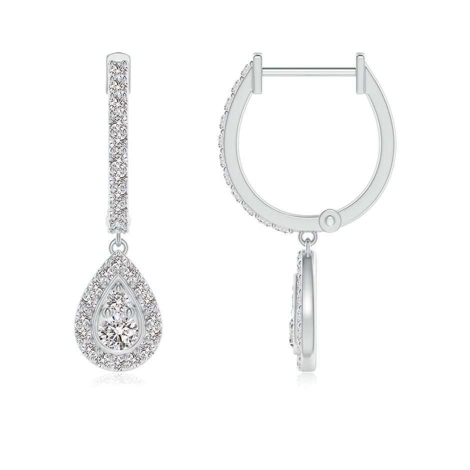 2.2mm IJI1I2 Diamond Teardrop Hoop Earrings in P950 Platinum side 199