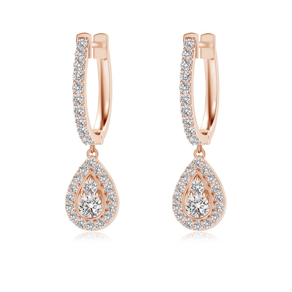 2.2mm IJI1I2 Diamond Teardrop Hoop Earrings in Rose Gold 