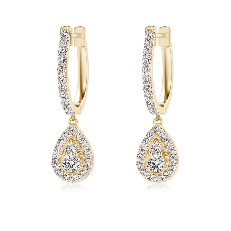 2.2mm IJI1I2 Diamond Teardrop Hoop Earrings in Yellow Gold 