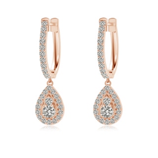 2.2mm KI3 Diamond Teardrop Hoop Earrings in 9K Rose Gold