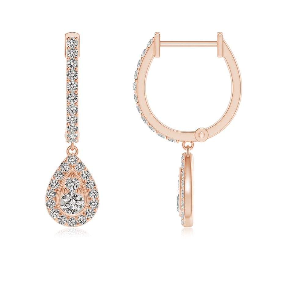 2.2mm KI3 Diamond Teardrop Hoop Earrings in 9K Rose Gold side 199