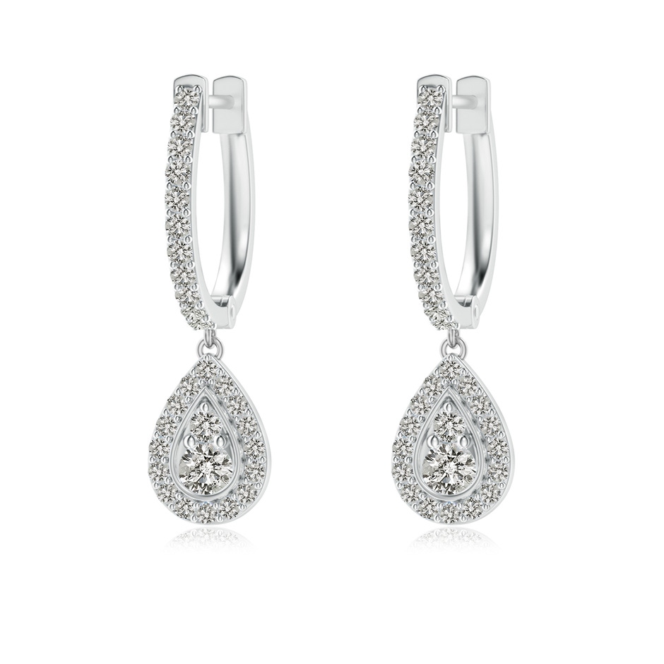 2.2mm KI3 Diamond Teardrop Hoop Earrings in White Gold 