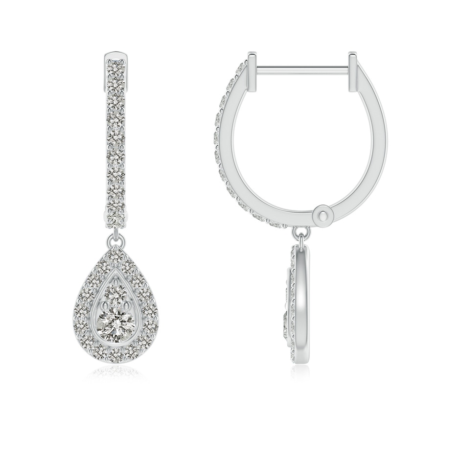 2.2mm KI3 Diamond Teardrop Hoop Earrings in White Gold side 199