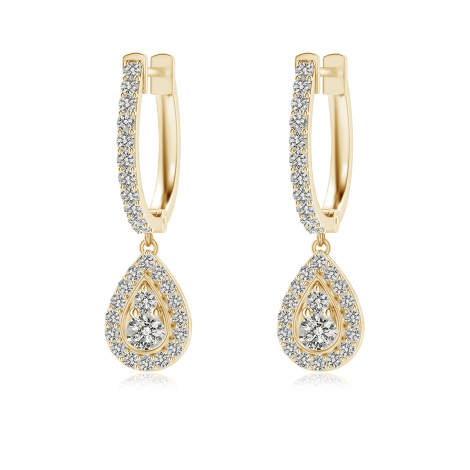 2.2mm KI3 Diamond Teardrop Hoop Earrings in Yellow Gold 
