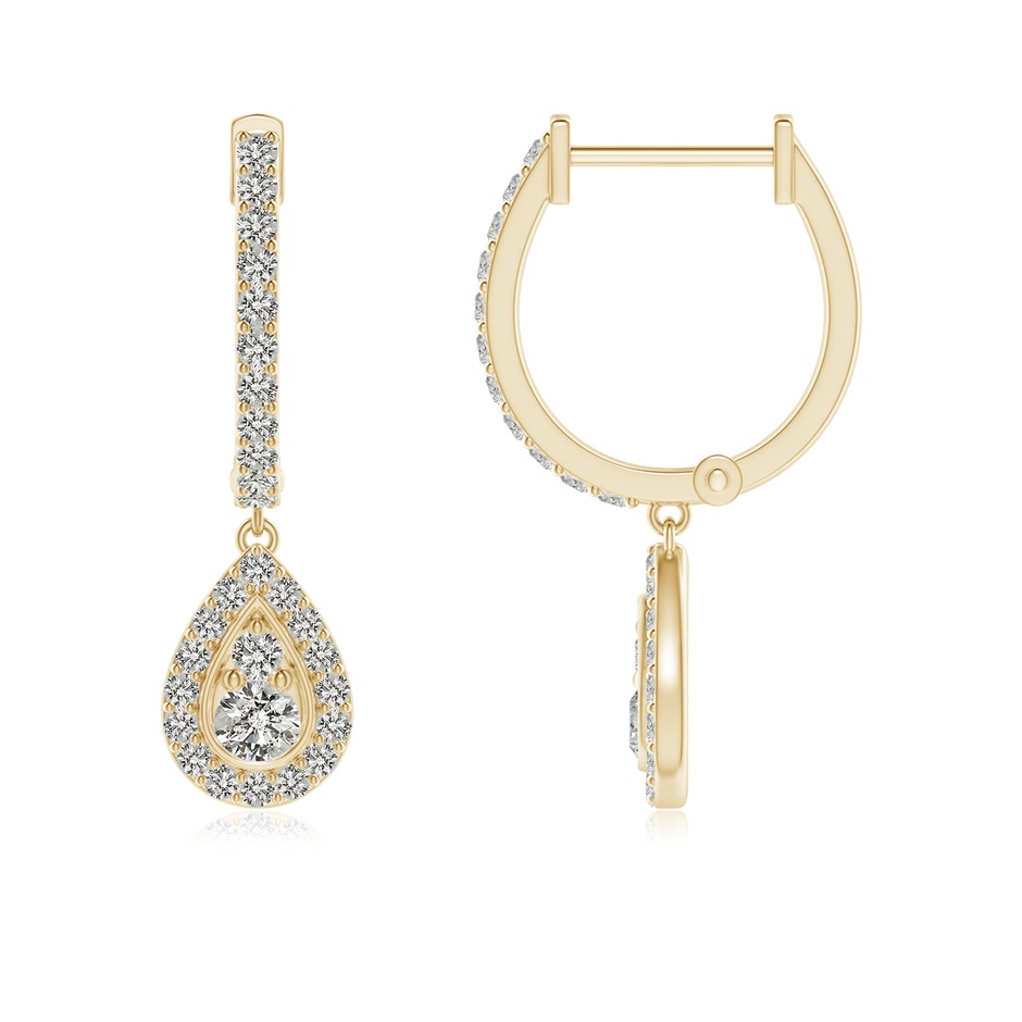 2.2mm KI3 Diamond Teardrop Hoop Earrings in Yellow Gold side 199
