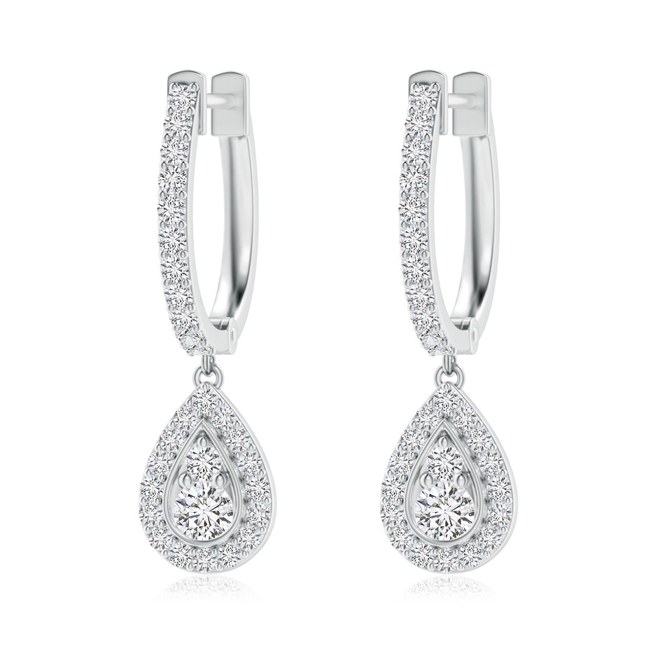 2.6mm HSI2 Diamond Teardrop Hoop Earrings in P950 Platinum 