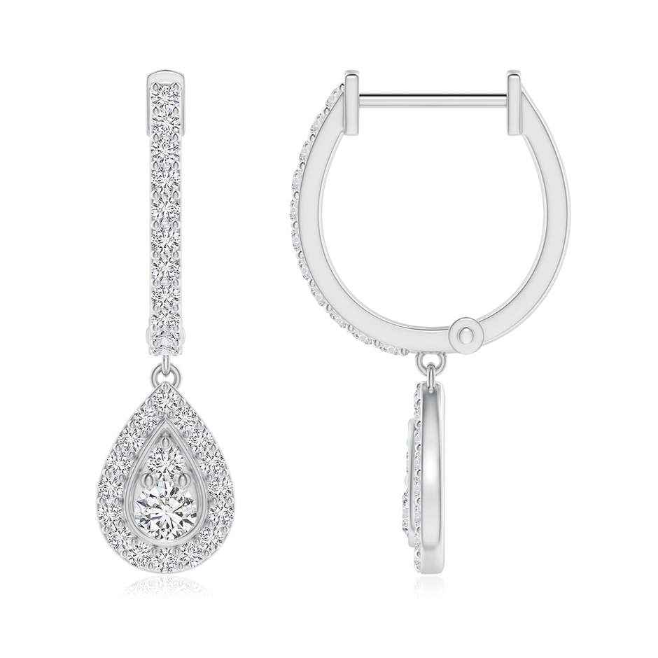 2.6mm HSI2 Diamond Teardrop Hoop Earrings in P950 Platinum side 199