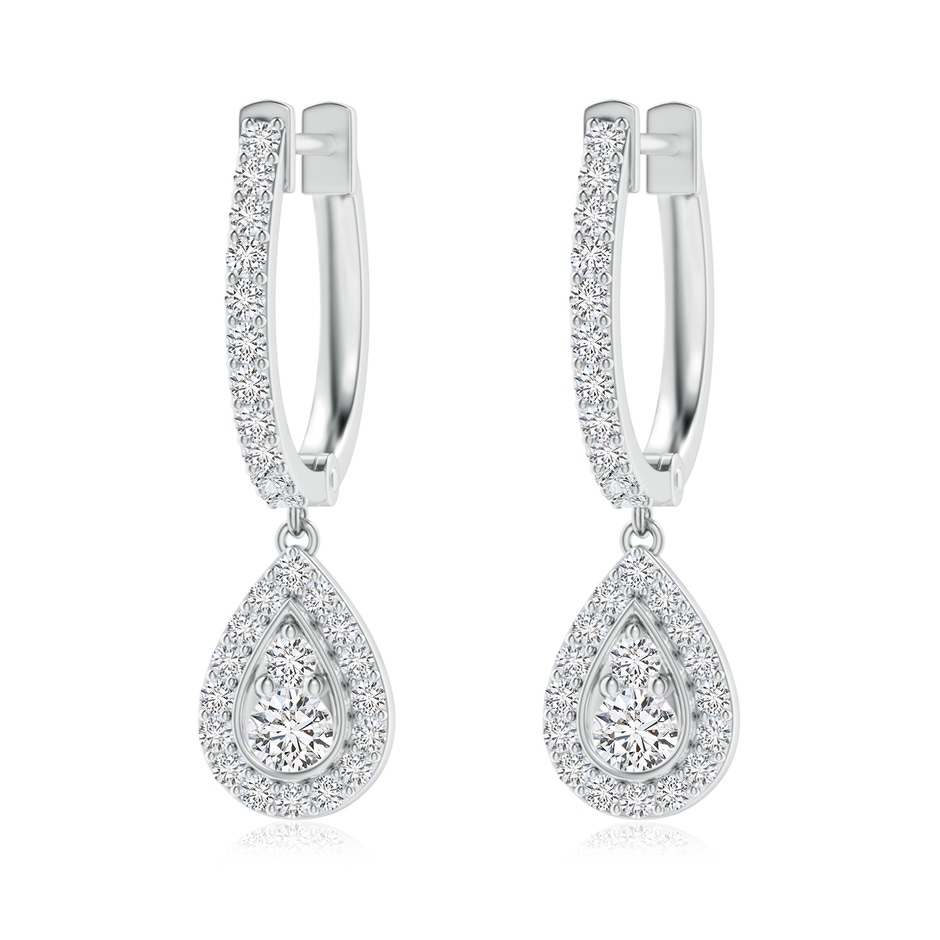 2.6mm HSI2 Diamond Teardrop Hoop Earrings in White Gold 