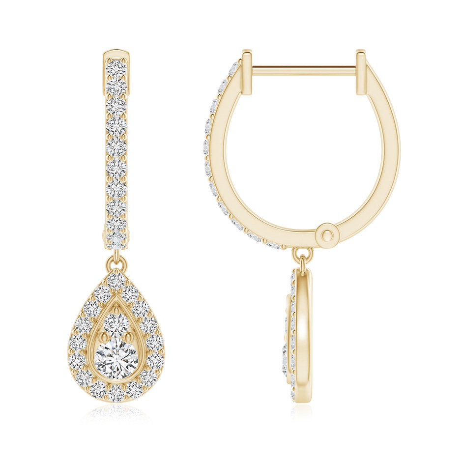 2.6mm HSI2 Diamond Teardrop Hoop Earrings in Yellow Gold side 199