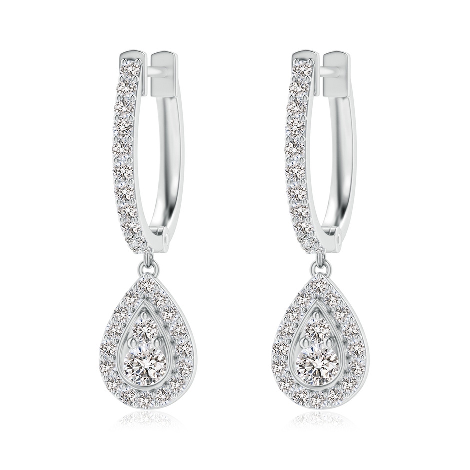 2.6mm IJI1I2 Diamond Teardrop Hoop Earrings in P950 Platinum 