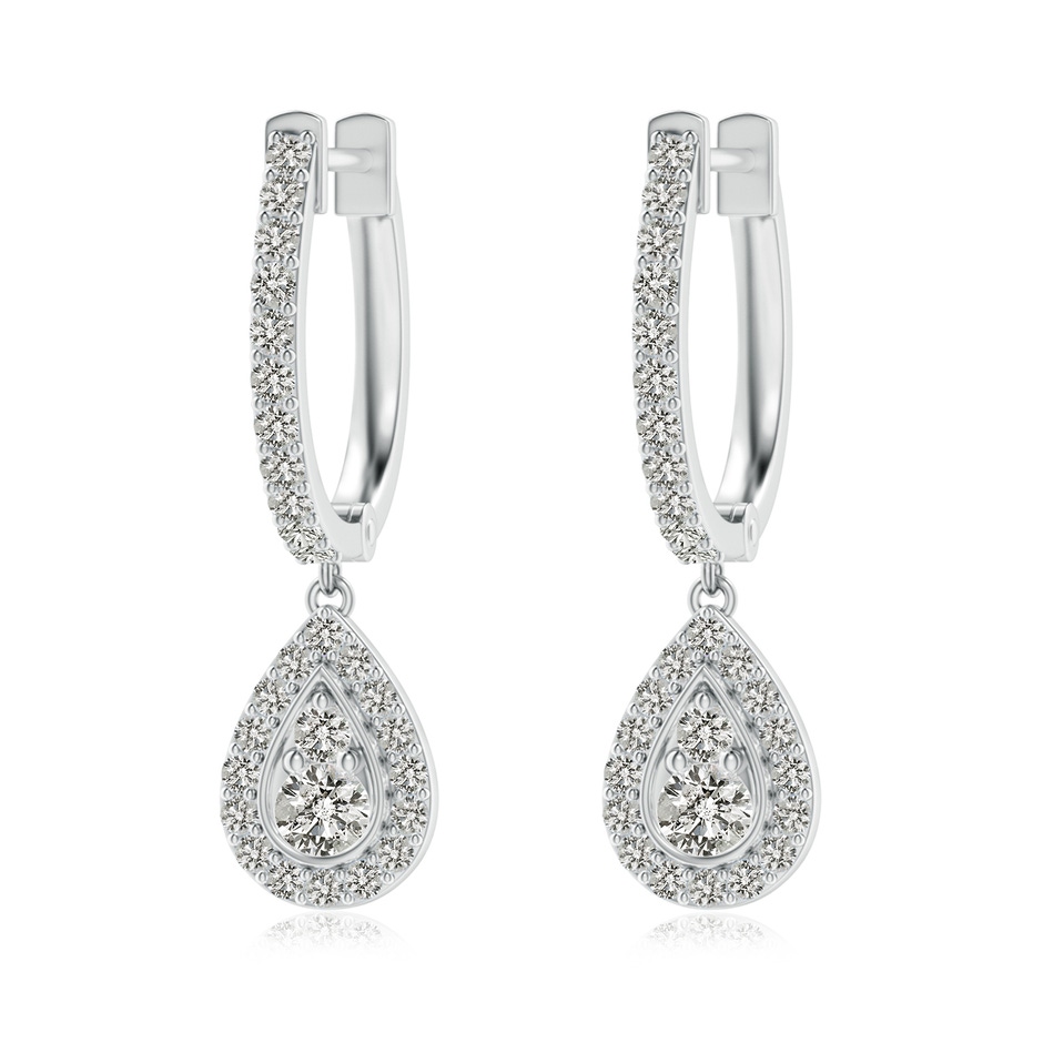 2.6mm KI3 Diamond Teardrop Hoop Earrings in White Gold 