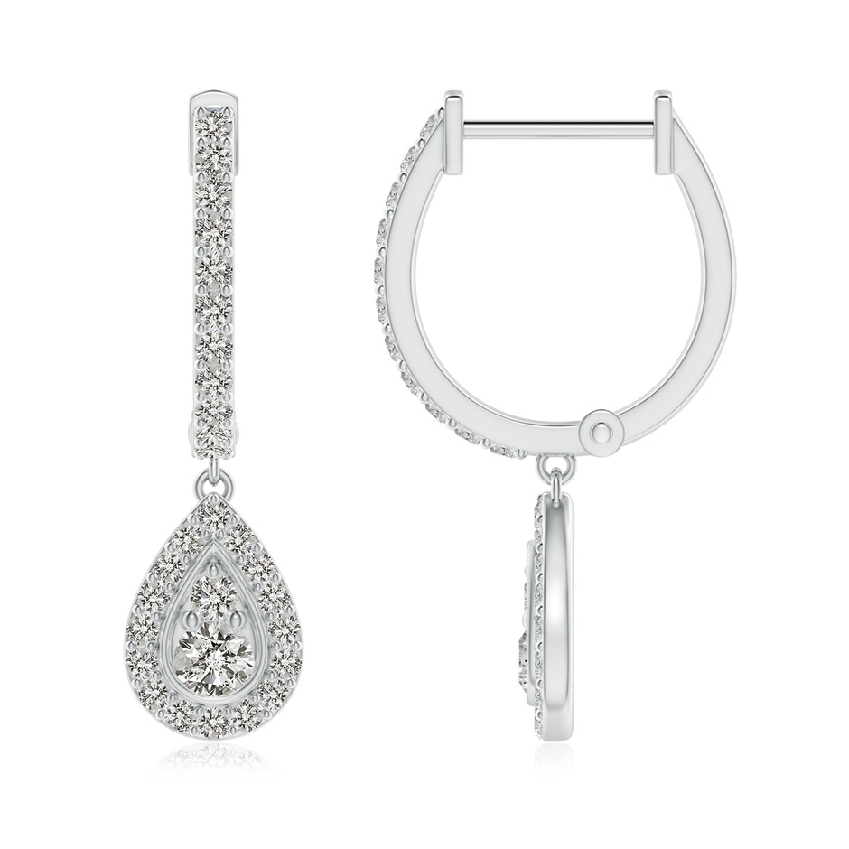 2.6mm KI3 Diamond Teardrop Hoop Earrings in White Gold side 199