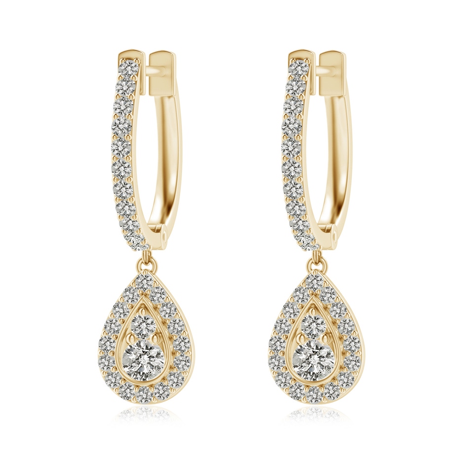 2.6mm KI3 Diamond Teardrop Hoop Earrings in Yellow Gold 