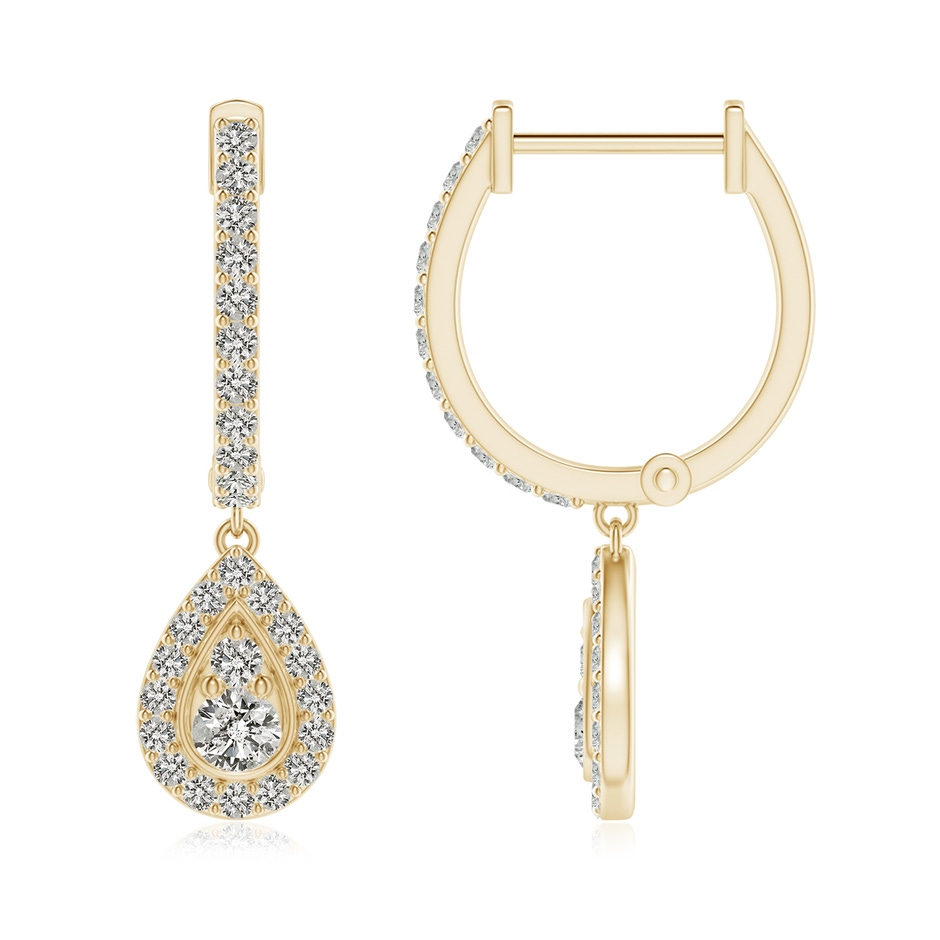 2.6mm KI3 Diamond Teardrop Hoop Earrings in Yellow Gold side 199