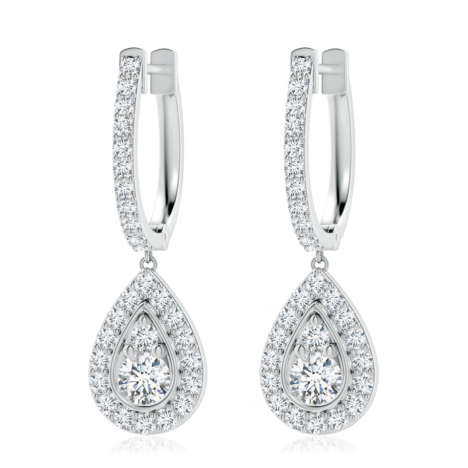 3.8mm GVS2 Diamond Teardrop Hoop Earrings in P950 Platinum 